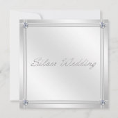 Silver Wedding Jubileum Uitnodiging met Diamond (Voorkant)