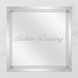 Silver Wedding Jubileum Uitnodiging met Diamond
