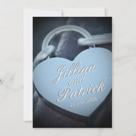 Silver Wedding Lovers Padlock Fun Kaart