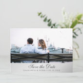 Silver Wedding Photo Save The Date (Staand voorkant)