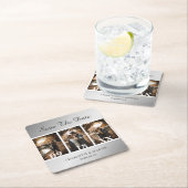Silver Wedding Photo Save the Date Onderzetters (Insitu)