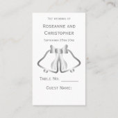 Silver Wedding Place setting Kaart Bells Ribbon Plaatskaartje (Achterkant)