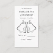 Silver Wedding Place setting Kaart Bells Ribbon Plaatskaartje (Voorkant)