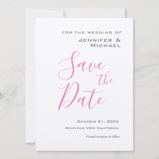 Silver Wedding Professional Minimalist Modern Save The Date (Voorkant)