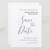 Silver Wedding Professional Minimalist Modern Save The Date (Voorkant / Achterkant)