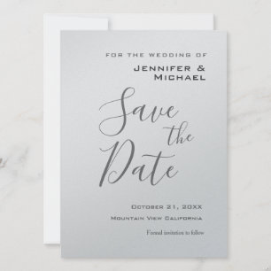 Silver Wedding Professional Minimalist Modern Save The Date