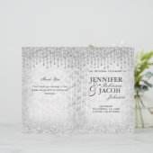 Silver Wedding Program Glitter (Staand voorkant)