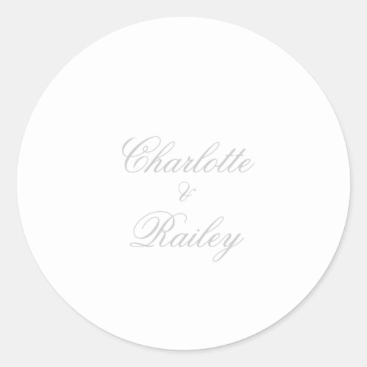 Silver Wedding Ronde Sticker (Voorkant)