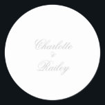 Silver Wedding Ronde Sticker<br><div class="desc">Silver Wedding Sticker</div>