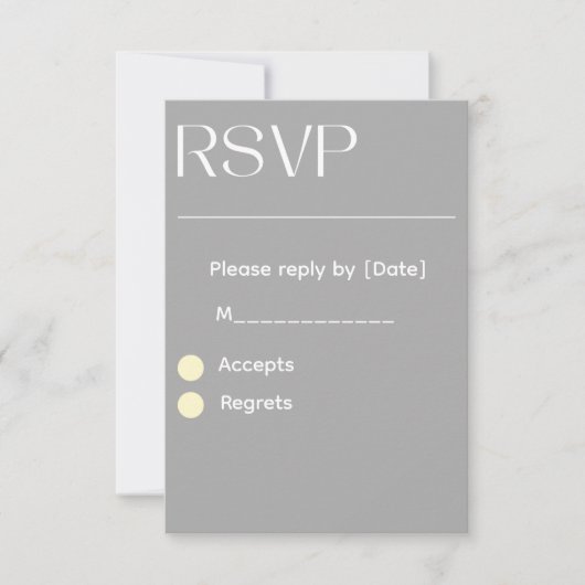 Silver Wedding RSVP Card – Editable 3.5x5 RSVP  (Voorkant)