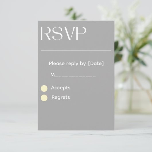 Silver Wedding RSVP Card – Editable 3.5x5 RSVP (Staand voorkant)