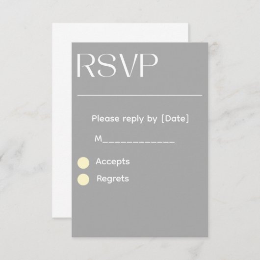 Silver Wedding RSVP Card – Editable 3.5x5 RSVP  (Voorkant / Achterkant)