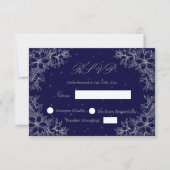 Silver Wedding RSVP met  Floral graphics (Voorkant)