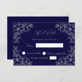 Silver Wedding RSVP met  Floral graphics (Voorkant / Achterkant)