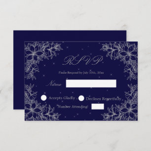 Silver Wedding RSVP met  Floral graphics