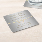 Silver Wedding Save the Date Kartonnen Onderzetters (Schuin)