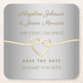 Silver Wedding Save the Date Kartonnen Onderzetters (Voorkant)