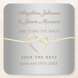 Silver Wedding Save the Date Kartonnen Onderzetters