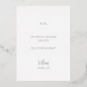 Silver Wedding Suit en Stropdas Groomsman Voorstel Folie Uitnodiging (Achterkant)