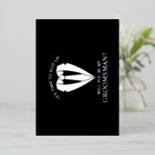 Silver Wedding Suit en Stropdas Groomsman Voorstel Folie Uitnodiging (Staand Voorkant)