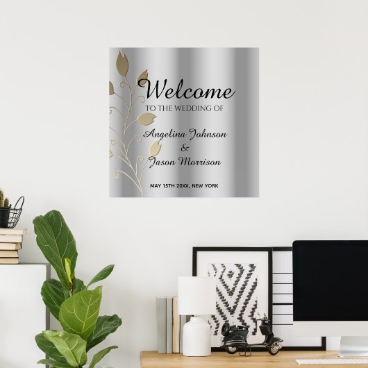 Silver Wedding Welcome Poster (Thuiskantoor)