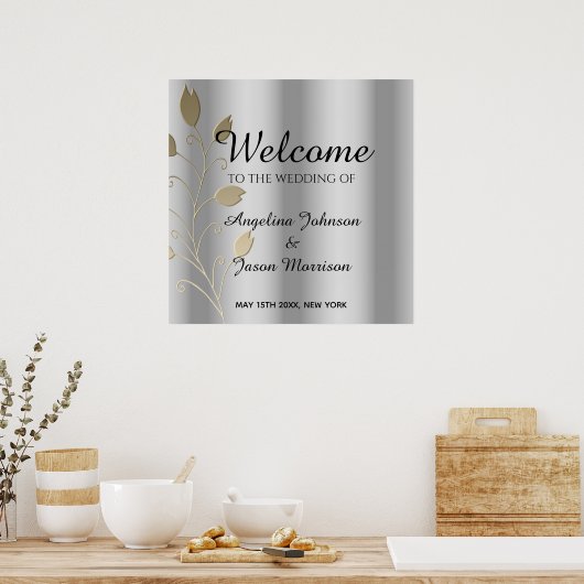 Silver Wedding Welcome Poster (Keuken)