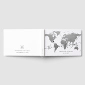 Silver Wereldkaart Destination Wedding Gastenboek (Volledig)