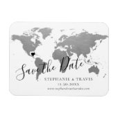 Silver Wereldkaart Destination Wedding Save the Da Magneet (Horizontaal)
