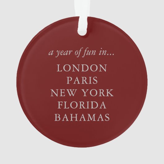 Silver Wereldkaart Travel Keepomwille Personalizee Ornament (achterkant)