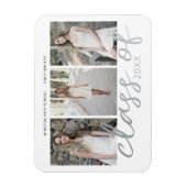 Silver Whimsical Script Photo Afstuderen Magnet Magneet (Verticaal)