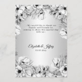 Silver White Anemone Gold Geometric Weddenschap Menu (Achterkant)