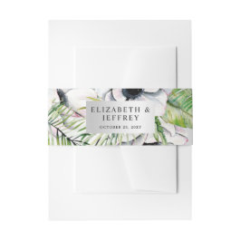 Silver White Anemone Gold Geometric Weddenschap Uitnodigingen Wikkel