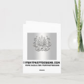Silver White Art Deco Damask Dank u Bedankkaart (Achterkant)