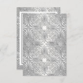 Silver White Art Deco Damask RSVP 2 (Voorkant / Achterkant)
