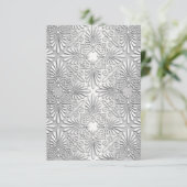 Silver White Art Deco Damask RSVP 2 Kaartje (Staand voorkant)