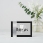 Silver, white & black strees tuxedo bachelor plac plaatskaartje (Staand voorkant)