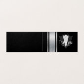 Silver, white & black strepen tuxedo bachelor kaart (Buitenkant ongevouwen)