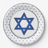 Silver White Blue Star van David Pesach Passover Papieren Bordje (Voorkant)
