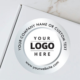 Silver White Business Logo Verzending Promotioneel Ronde Sticker