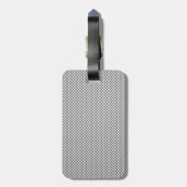 Silver White Carbon Fibre Print Bagagelabel (Achterkant verticaal)