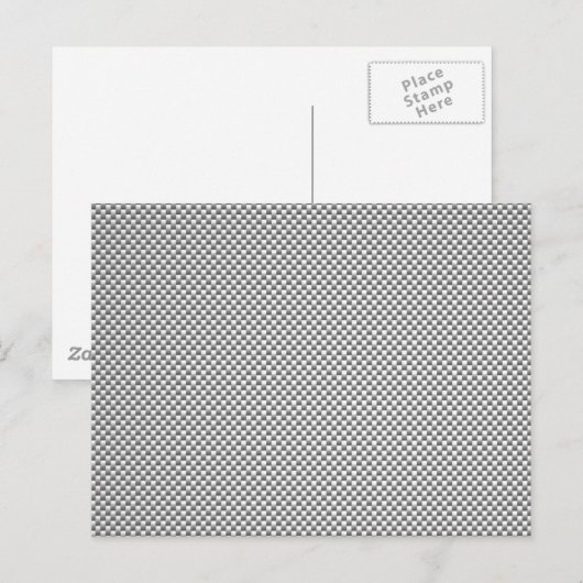 Silver White Carbon Fibre Print Briefkaart (Voorkant / Achterkant)