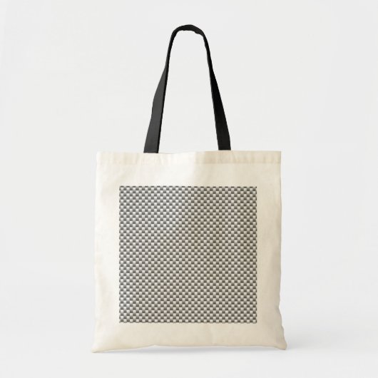 Silver White Carbon Fibre Print Tote Bag (Voorkant)