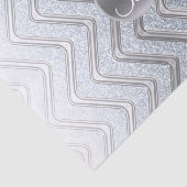 Silver White Chevron Shine Monogram Letter Initiaa Tissuepapier (Detail)