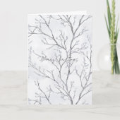 Silver White Christmas Winter Trees Kaart (Voorkant)