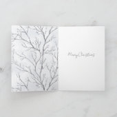 Silver White Christmas Winter Trees Kaart (Binnen)
