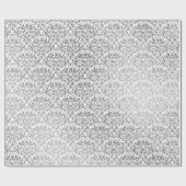 Silver White Damask Grey Net Delicate Diamond Cadeaupapier (Vlak)