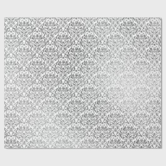 Silver White Damask Grey Net Delicate Diamond Cadeaupapier (Vlak)