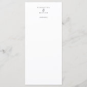 Silver White Damask Wedding Menu Kaart (Achterkant)