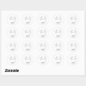 Silver & White Dertig 30-jarige verjaardag Favor H Ronde Sticker (Vel)