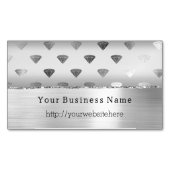 Silver White Diamonds Business name website Magnetisch Visitekaartje (Voorkant)